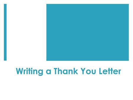 Writing a Thank You Letter