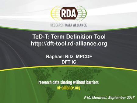 TeD-T: Term Definition Tool  rd-alliance