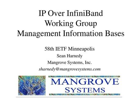 IP Over InfiniBand Working Group Management Information Bases