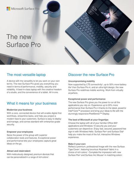 The new Surface Pro The most versatile laptop