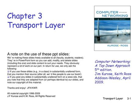 Chapter 3 Transport Layer