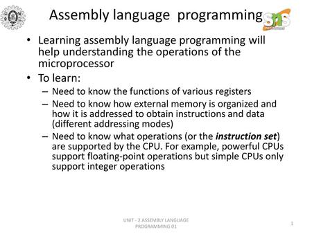 Assembly language programming