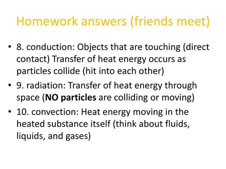 Homework answers (friends meet)