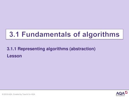 3.1 Fundamentals of algorithms