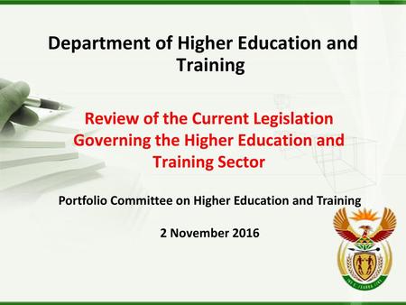 Department of Higher Education and Training