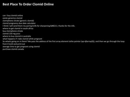 Best Place To Order Clomid Online