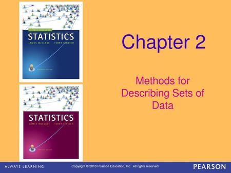 Methods for Describing Sets of Data