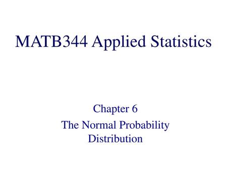 MATB344 Applied Statistics