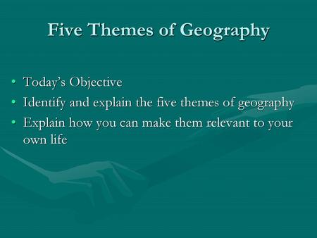 Five Themes of Geography