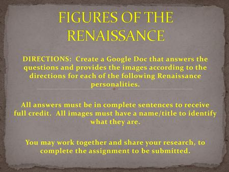 FIGURES OF THE RENAISSANCE