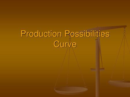 Production Possibilities Curve