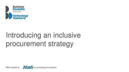 Introducing an inclusive procurement strategy