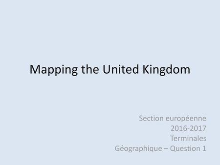 Mapping the United Kingdom