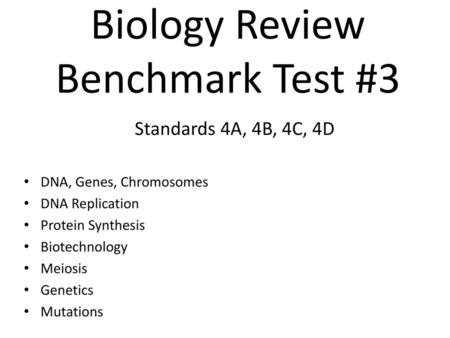 Biology Review Benchmark Test #3