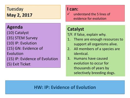 HW: IP: Evidence of Evolution