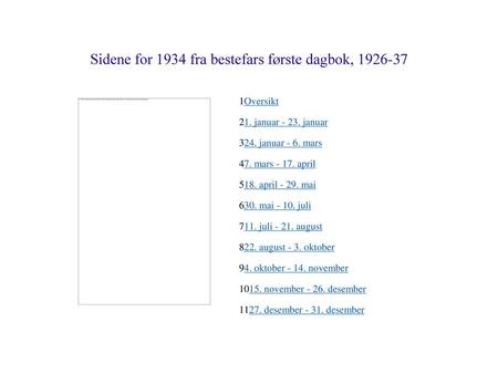 Sidene for 1934 fra bestefars første dagbok,