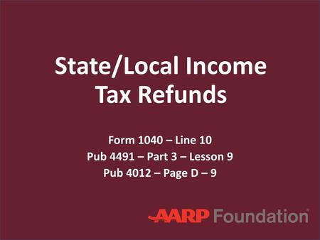 State/Local Income Tax Refunds