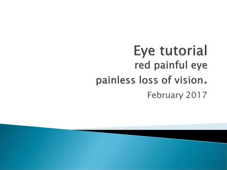 Eye tutorial red painful eye painless loss of vision.