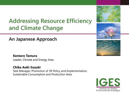 Addressing Resource Efficiency and Climate Change