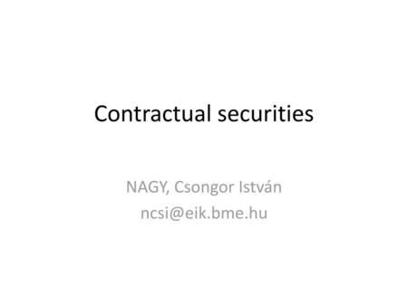 Contractual securities