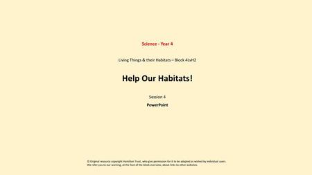 Living Things & their Habitats – Block 4LvH2