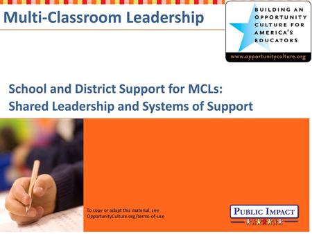 Multi-Classroom Leadership