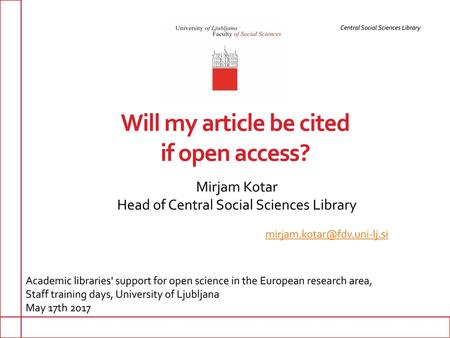 Will my article be cited if open access?