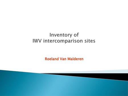 Inventory of IWV intercomparison sites