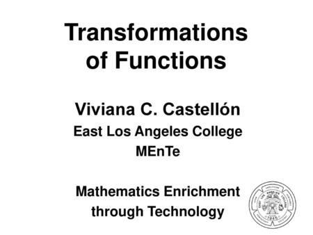 Transformations of Functions