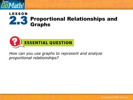 Proportional Relationships and Graphs