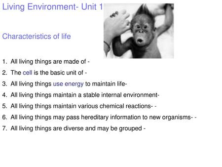 Living Environment- Unit 1