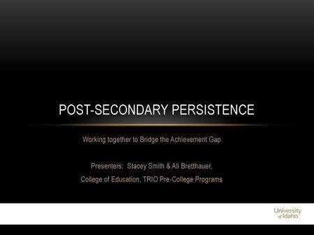 Post-secondary persistence