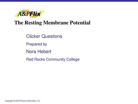 The Resting Membrane Potential