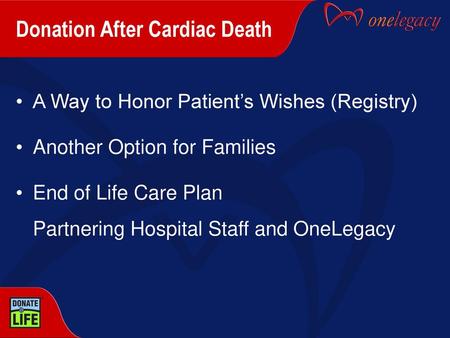 Donation After Cardiac Death