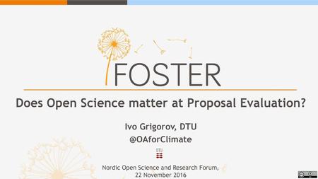 Does Open Science matter at Proposal Evaluation?