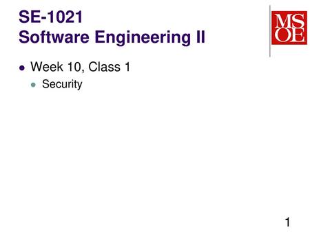 SE-1021 Software Engineering II