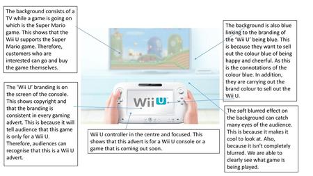 The background consists of a TV while a game is going on which is the Super Mario game. This shows that the Wii U supports the Super Mario game. Therefore,