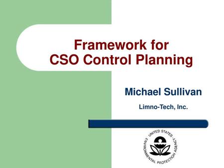 Framework for CSO Control Planning