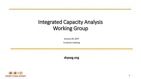 Integrated Capacity Analysis Working Group