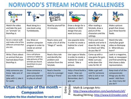 Norwood’s STREAM home Challenges