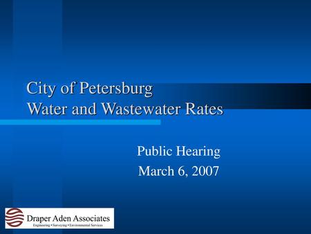 City of Petersburg Water and Wastewater Rates