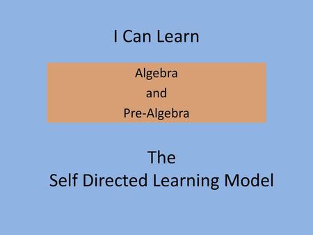 Algebra and Pre-Algebra