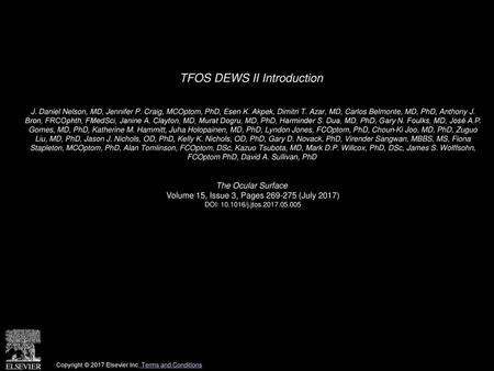 TFOS DEWS II Introduction