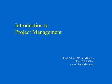 Introduction to Project Management