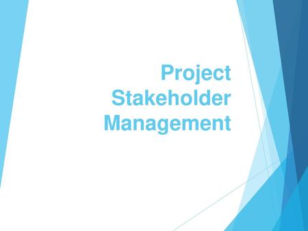 Project Stakeholder Management