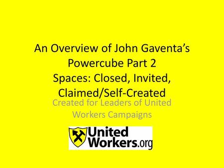 Created for Leaders of United Workers Campaigns