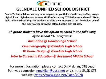 GLENDALE UNIFIED SCHOOL DISTRICT