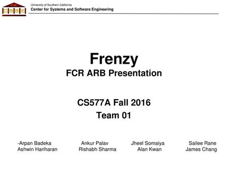 Frenzy FCR ARB Presentation