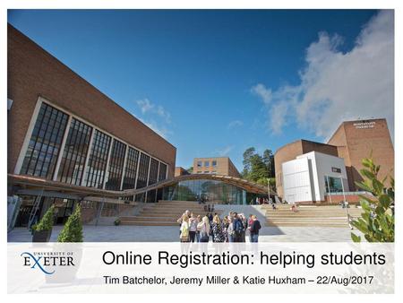 Online Registration: helping students