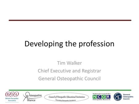 Developing the profession